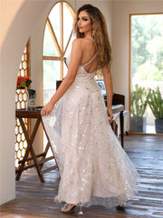 inostorâ„?Glamorous plunging backless sparkly dress