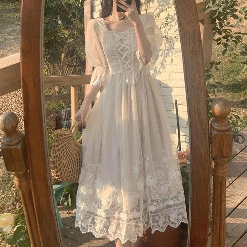 French Vintage Midi Dress