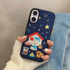 Denim Puppy iPhone Case