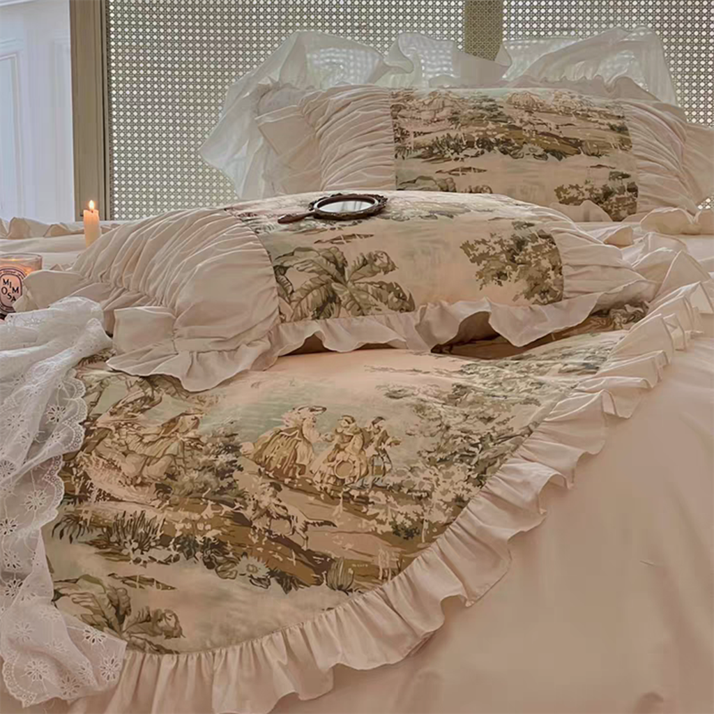 French Vintage Painting Duvet Cover