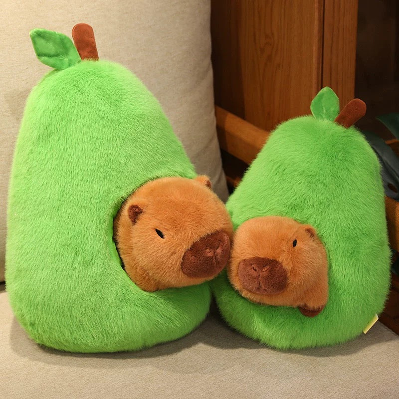 Avocado Capybara Plush Toy