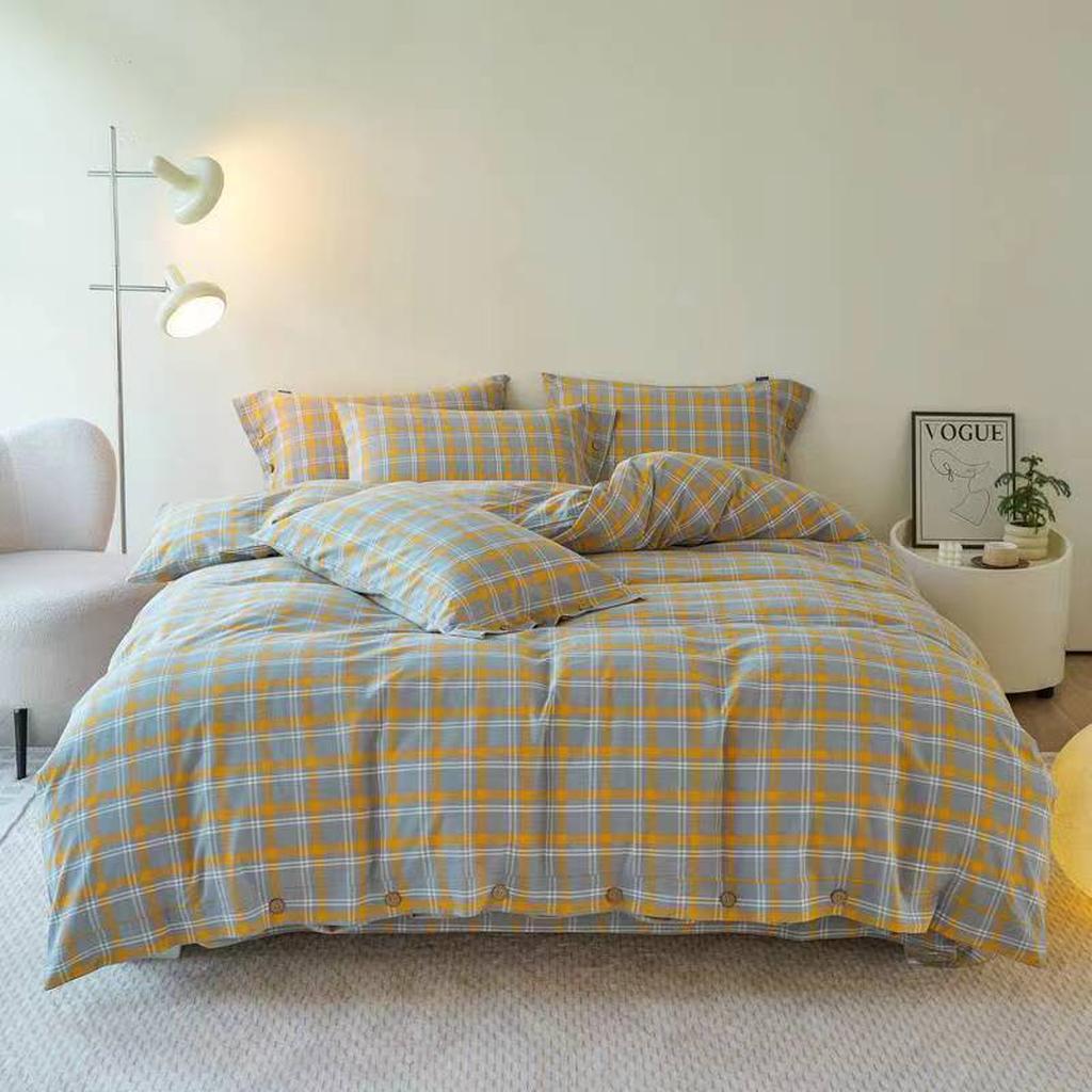 Gingham Bedding Set - Orange