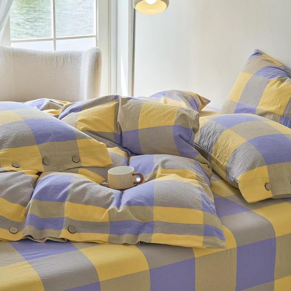 Gingham Bedding Set - Purple