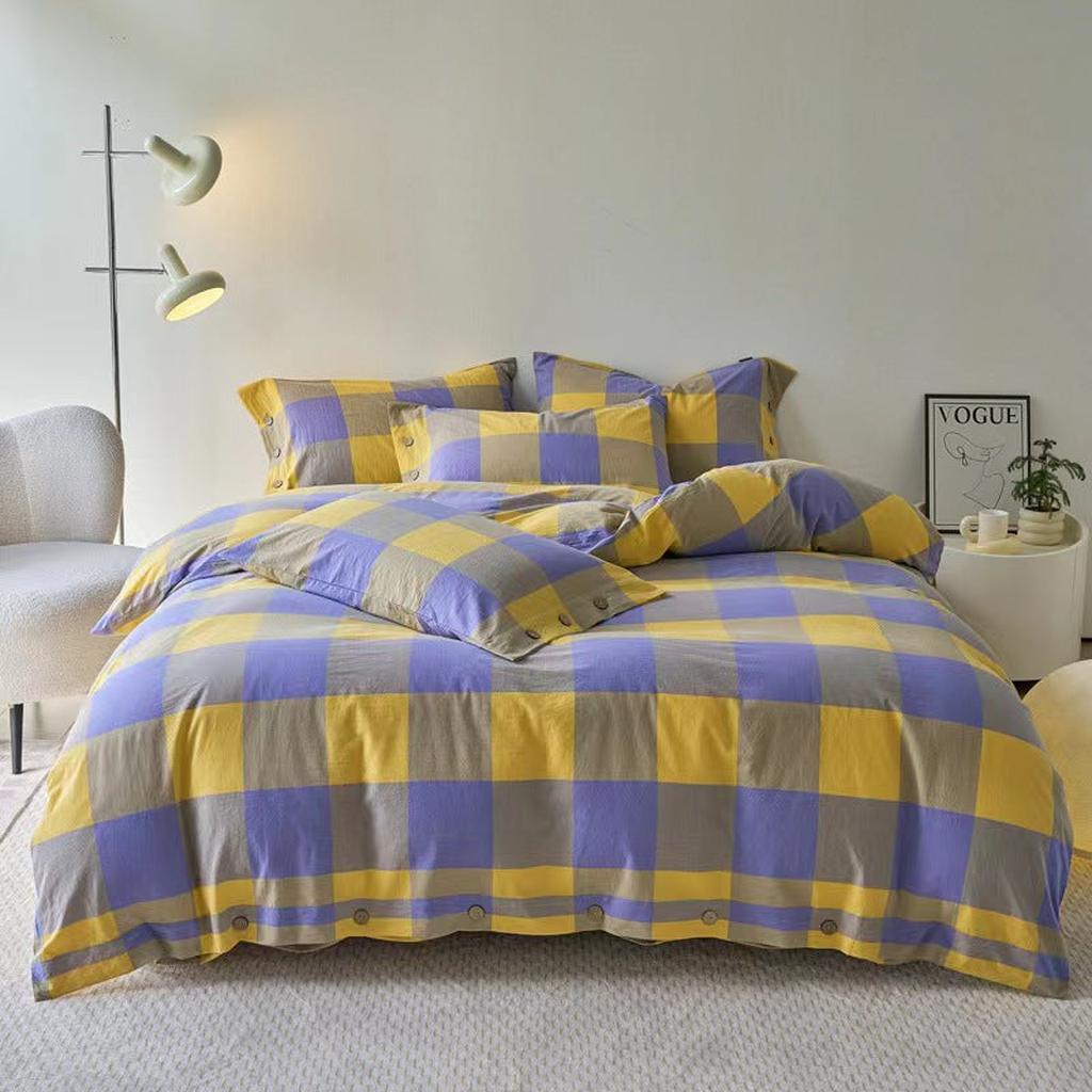 Gingham Bedding Set - Yellow