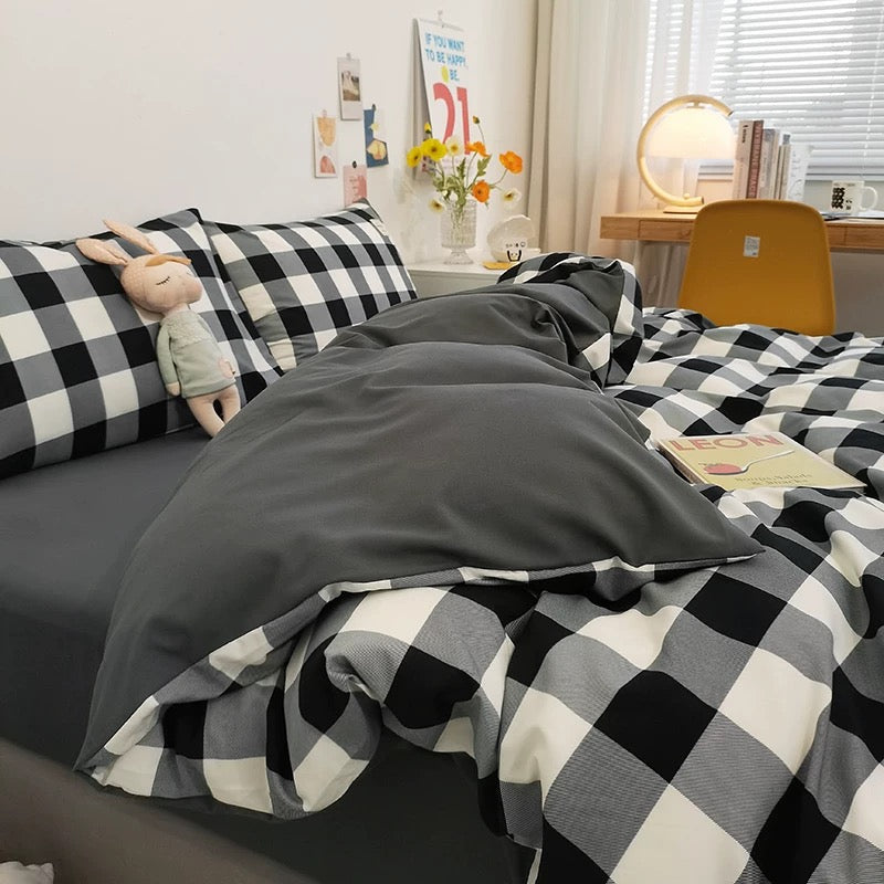 Gingham Plaid Duvet Cover Set