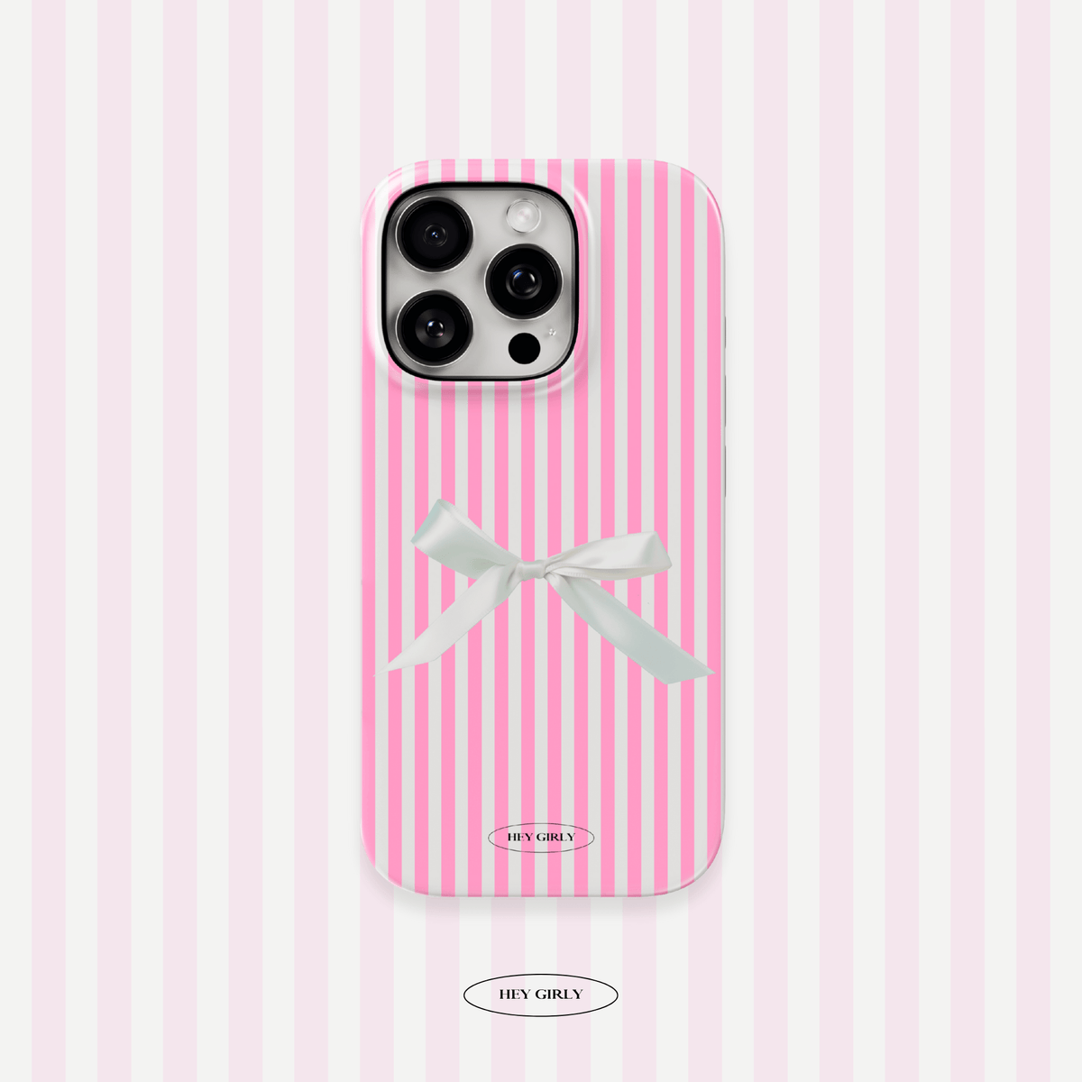 Coquette Pink Striped iPhone Case