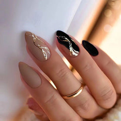 24pcs Classy Designs Shimmering Sparkling Marble Fake Nail