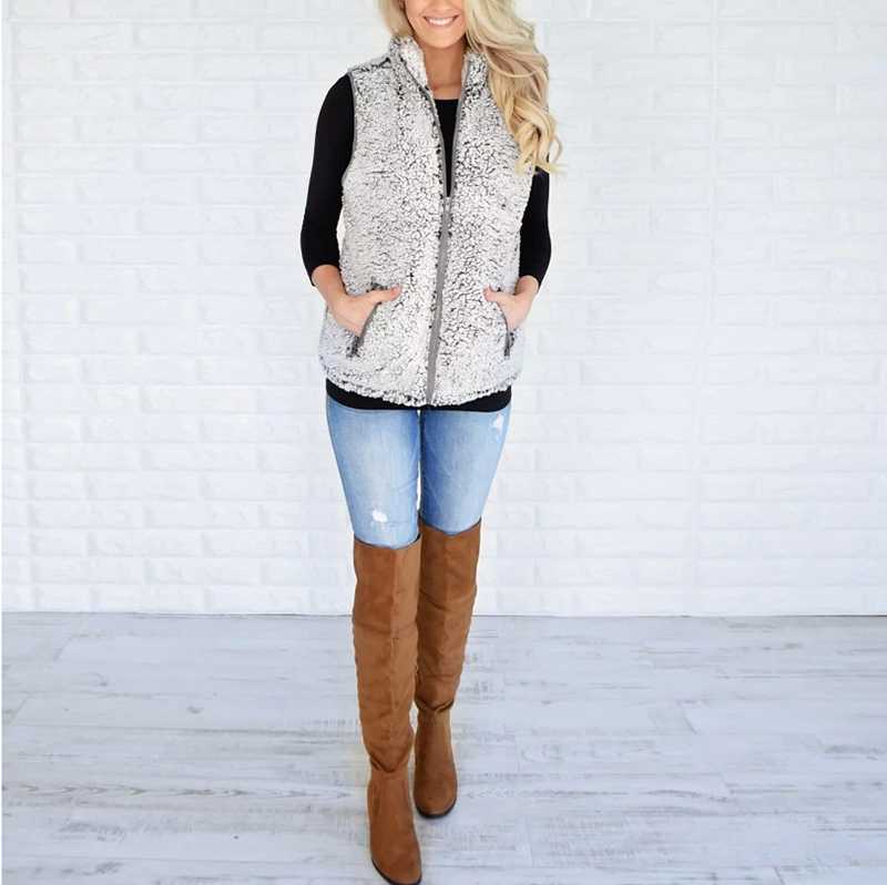 Fuzzy Faux Fur Winter Outerwear Sherpa Fleece Vest