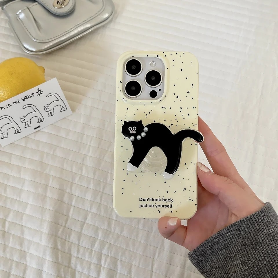 Black Cat Cartoon iPhone Case