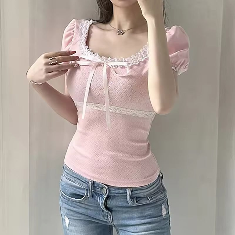 Coquette Pink Top with Bow