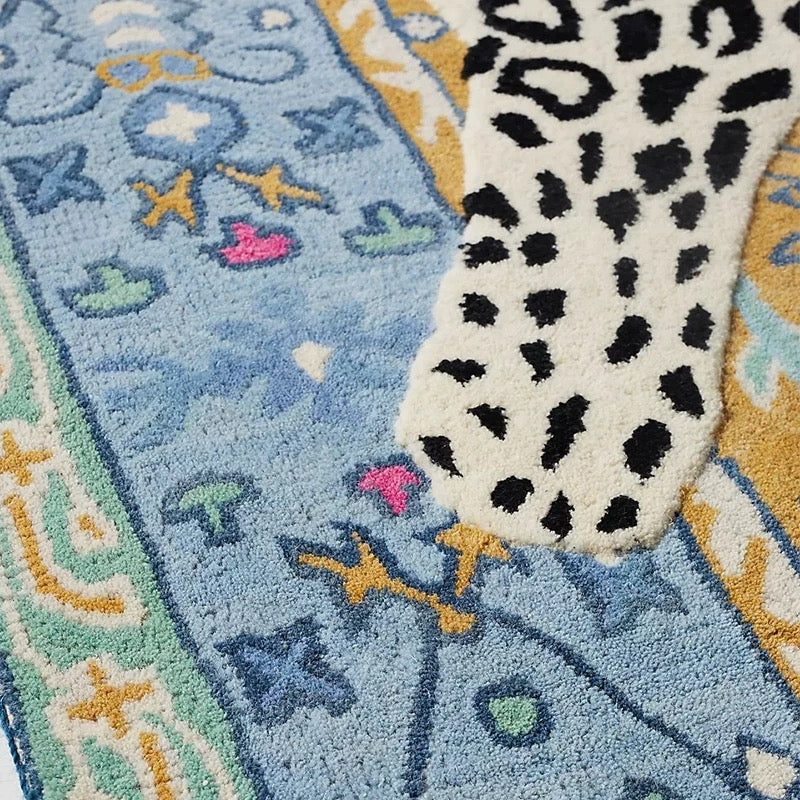 Boho Leopard Print Carpet