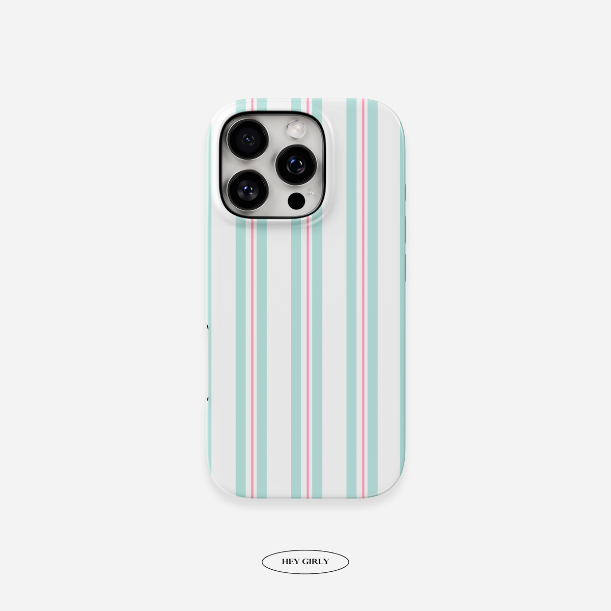 Green & Pink Striped iPhone Case