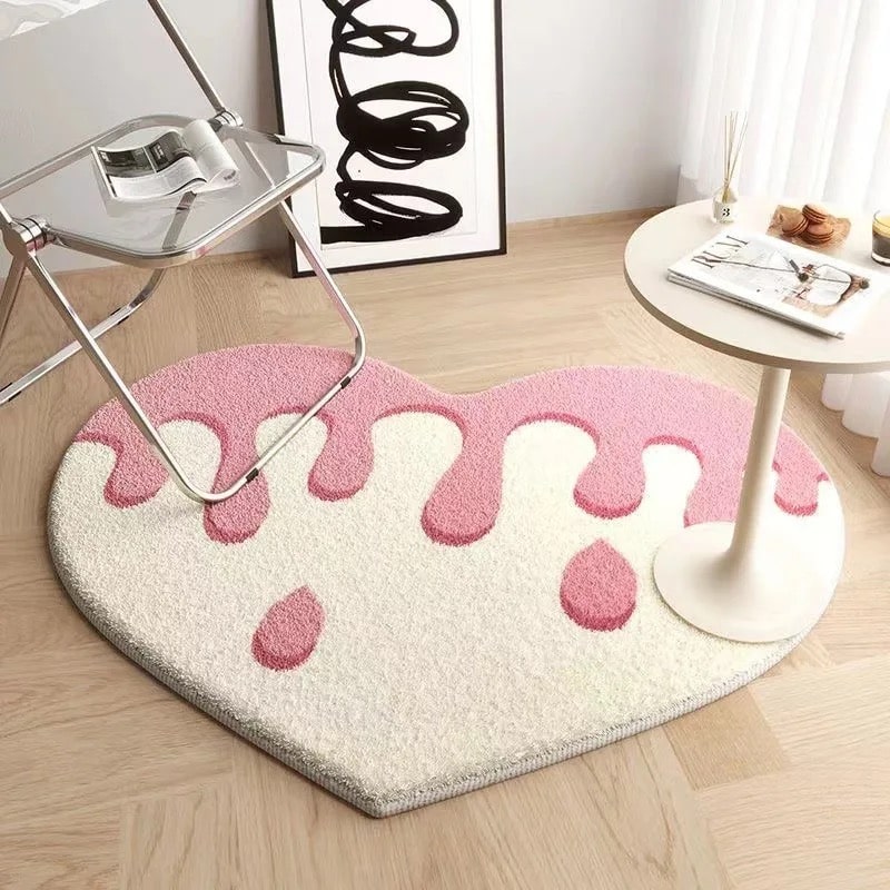 Peach Cute Heart Carpet