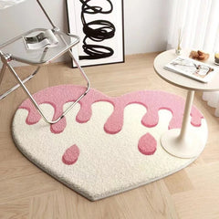 Peach Cute Heart Carpet