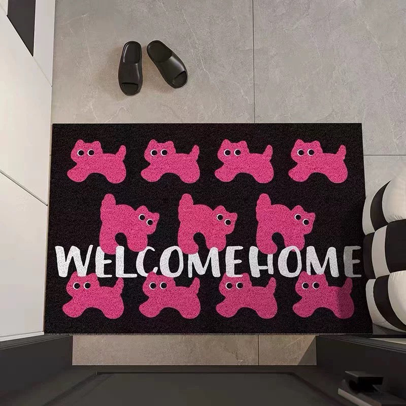Pink Cat Entryway Rug