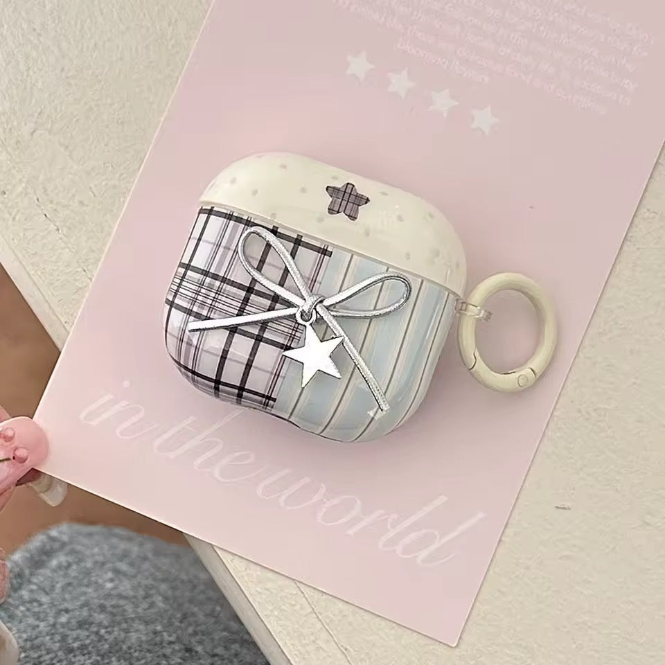 Preppy Plaid Bow AirPods Case