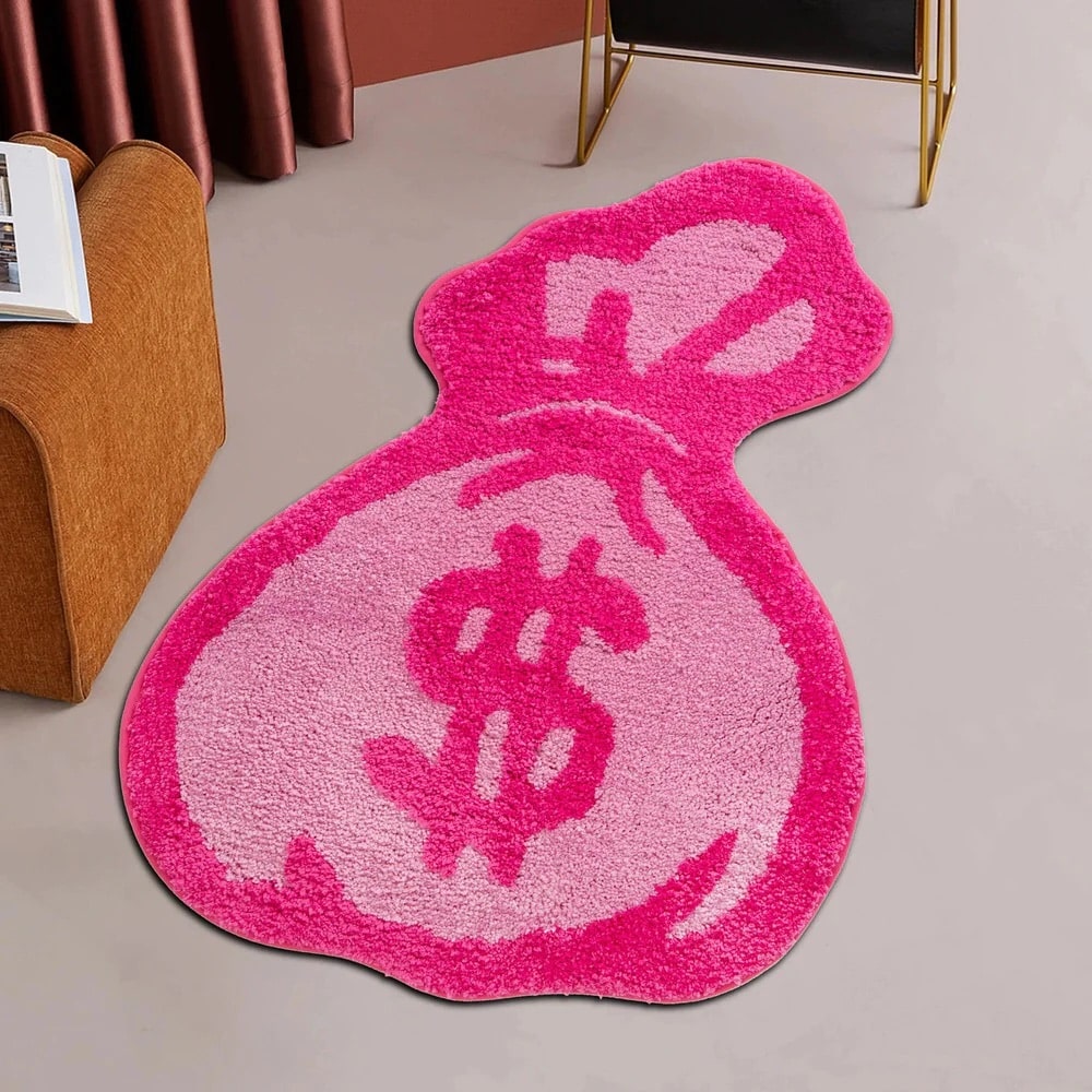 Pink Money Bag Tufted Rug