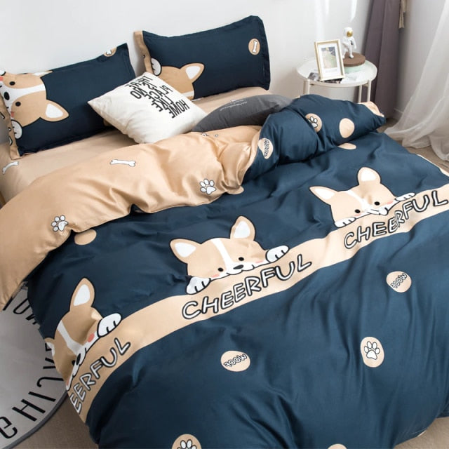 Simple Bedding Set White Leaf Pillowcase Duvet Cover Bed Linen Sheet Single Double Queen King Nordic Quilt Covers 220x240