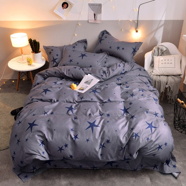 Simple Bedding Set White Leaf Pillowcase Duvet Cover Bed Linen Sheet Single Double Queen King Nordic Quilt Covers 220x240
