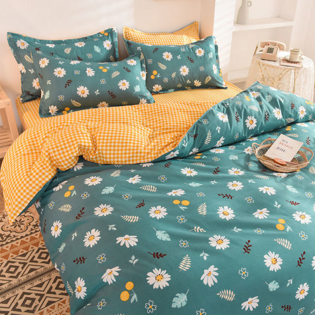 Orange Bedding Set Girls Boys Bed Linen Sheet Plaid Duvet Cover 240x220 Single Double Queen King Quilt Covers Sets Bedclothes