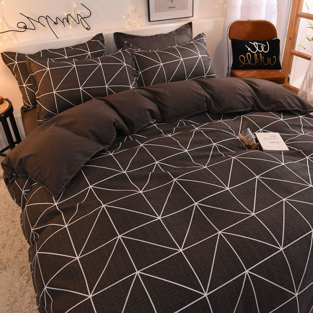 Orange Bedding Set Girls Boys Bed Linen Sheet Plaid Duvet Cover 240x220 Single Double Queen King Quilt Covers Sets Bedclothes