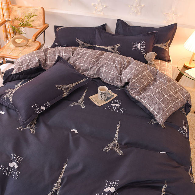 Orange Bedding Set Girls Boys Bed Linen Sheet Plaid Duvet Cover 240x220 Single Double Queen King Quilt Covers Sets Bedclothes