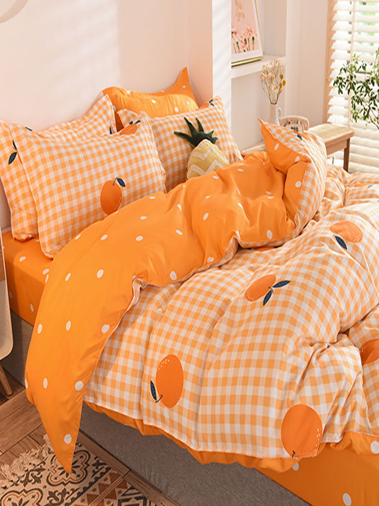 Bedding Set Boy Girl Bed Sheet Quilt Cover Pillowcase Single Bed Double Bed Queen Bed Quilt Cover Washed Cotton Bedclothes