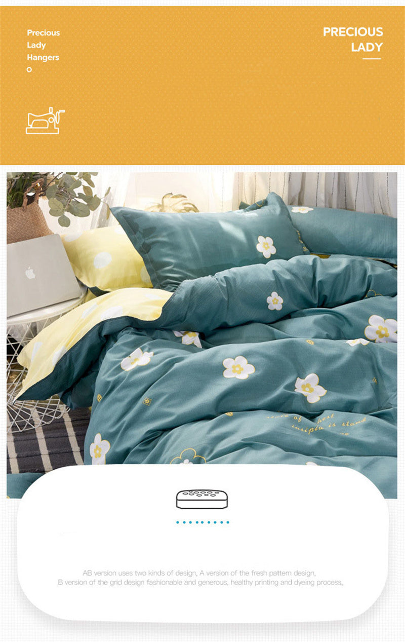 Floral Printed Home Queen Bedding Set Soft Fresh Comfortable Duvet Cover Set with Sheets Quilt Covers Pillow Cases 3-4 Pcs Sets
