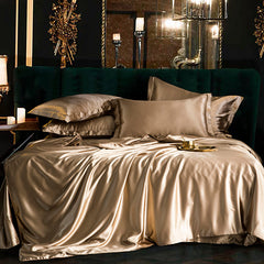 Solid Color Bedding Set Luxury Soft Bed Sheet And Pillowcases Quality Quilt Cover Summer Bed Set For Home Quality Bed Cover Set
