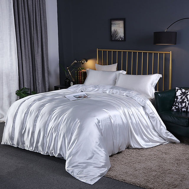 Solid Color Bedding Set Luxury Soft Bed Sheet And Pillowcases Quality Quilt Cover Summer Bed Set For Home Quality Bed Cover Set