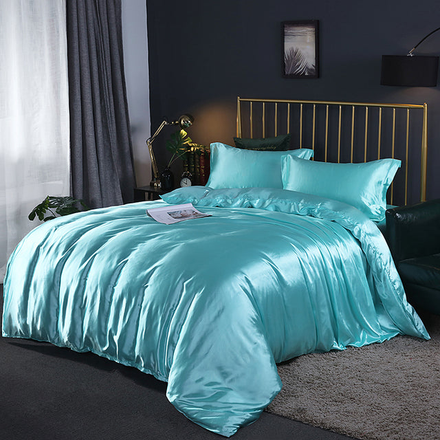 Solid Color Bedding Set Luxury Soft Bed Sheet And Pillowcases Quality Quilt Cover Summer Bed Set For Home Quality Bed Cover Set