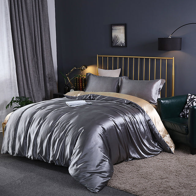 Solid Color Bedding Set Luxury Soft Bed Sheet And Pillowcases Quality Quilt Cover Summer Bed Set For Home Quality Bed Cover Set