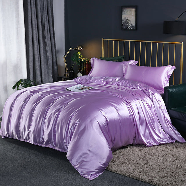 Solid Color Bedding Set Luxury Soft Bed Sheet And Pillowcases Quality Quilt Cover Summer Bed Set For Home Quality Bed Cover Set