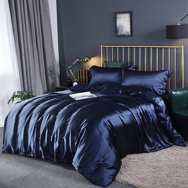 Solid Color Bedding Set Luxury Soft Bed Sheet And Pillowcases Quality Quilt Cover Summer Bed Set For Home Quality Bed Cover Set
