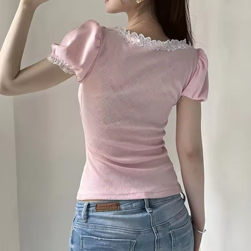 Coquette Pink Top with Bow