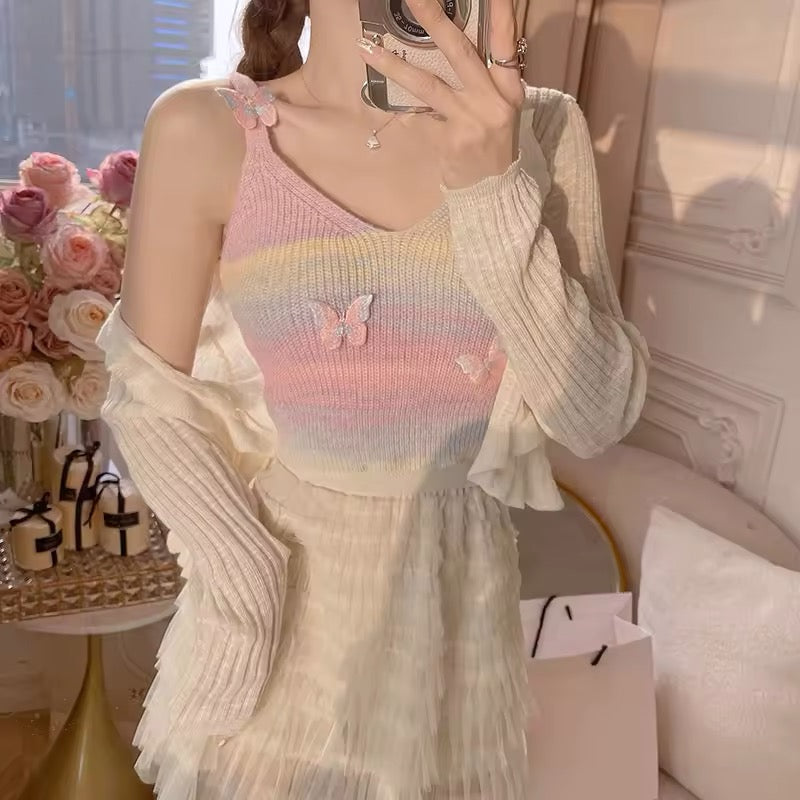 Gradient Butterfly Crop Top