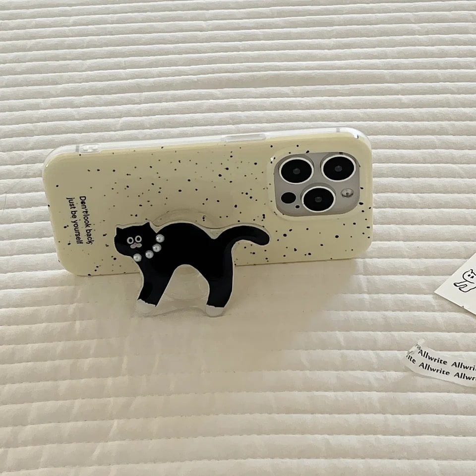 Black Cat Cartoon iPhone Case