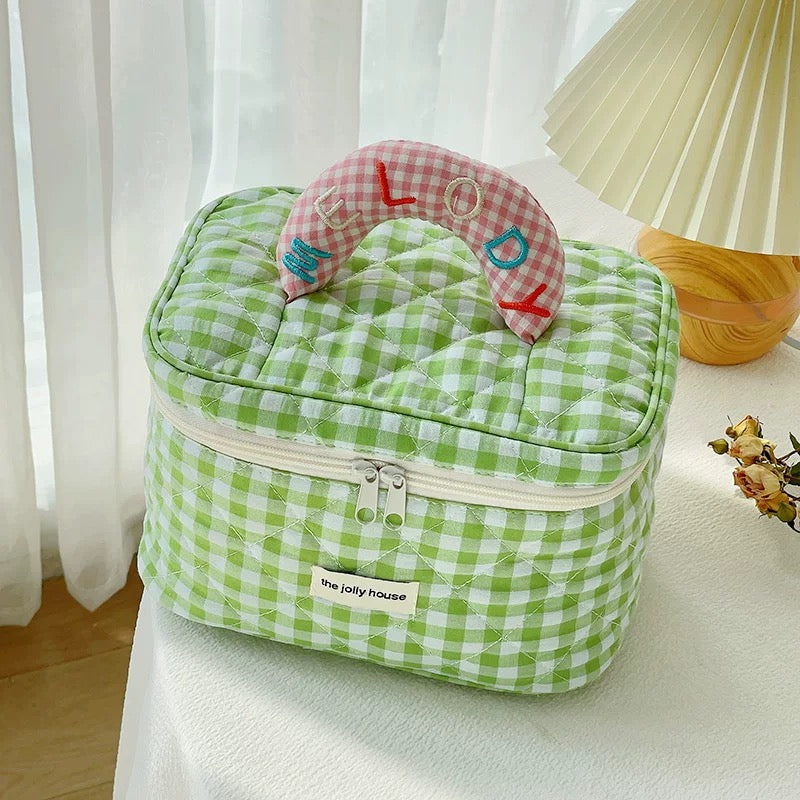 Chic Plaid Cosmetic Bag