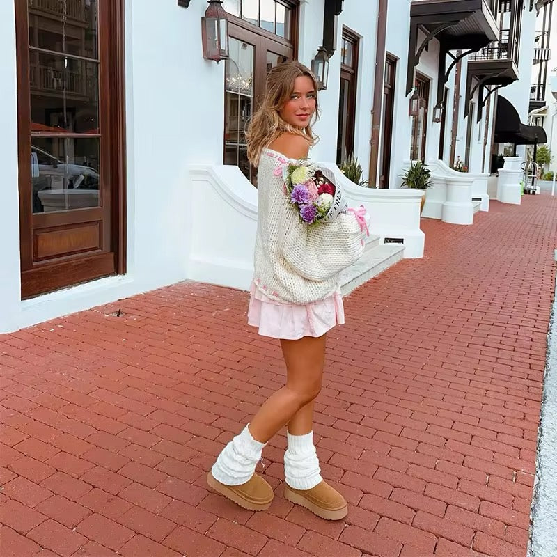 Coquette Pink Bow Sweater
