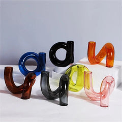 Twist Glass Candlestick Holder