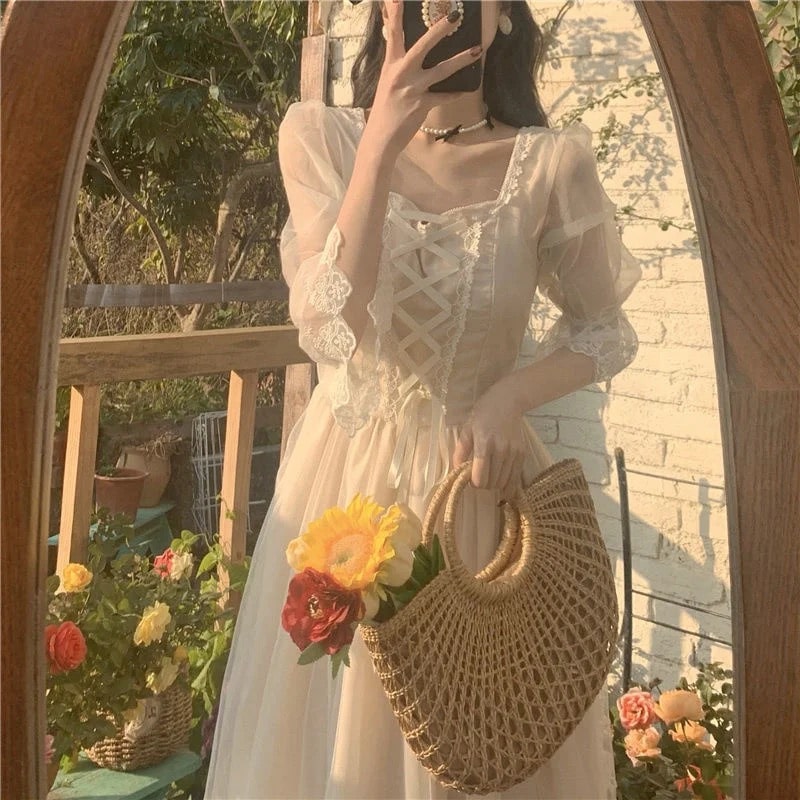 French Vintage Midi Dress
