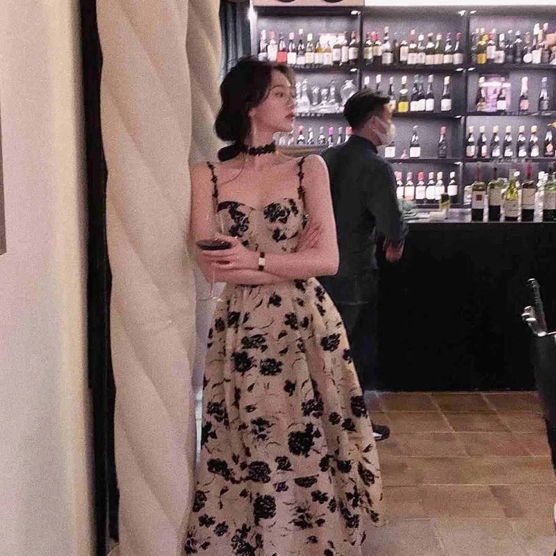 Floral Strap Midi Dress