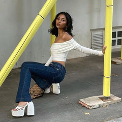 Chic White Long Sleeve