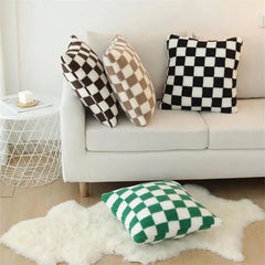 Lamb Fleece Checkerboard Pillow