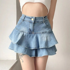 Y2K Coquette Vintage Denim Skirt